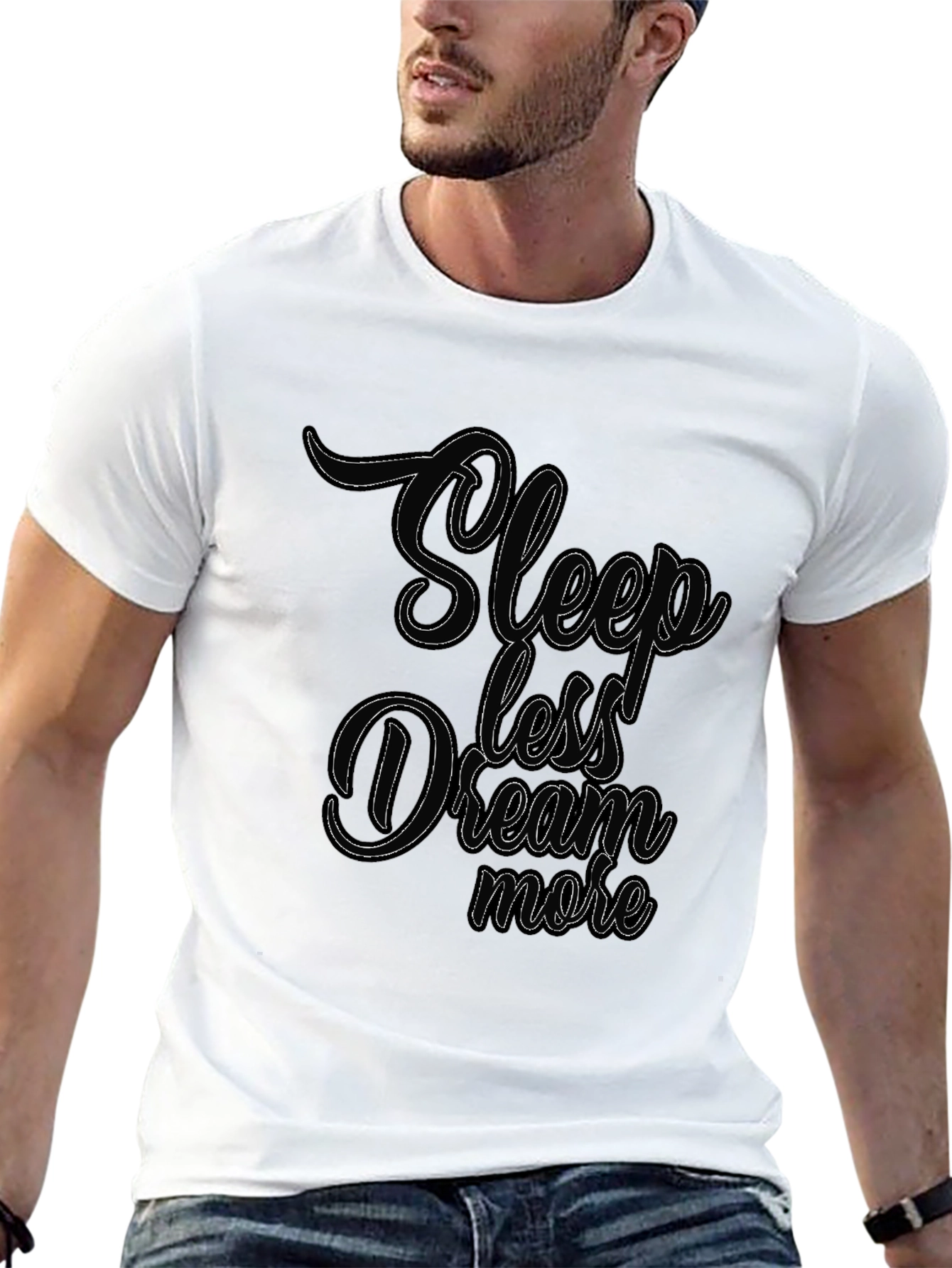Sleep Less Dream More Black Graphic Tee