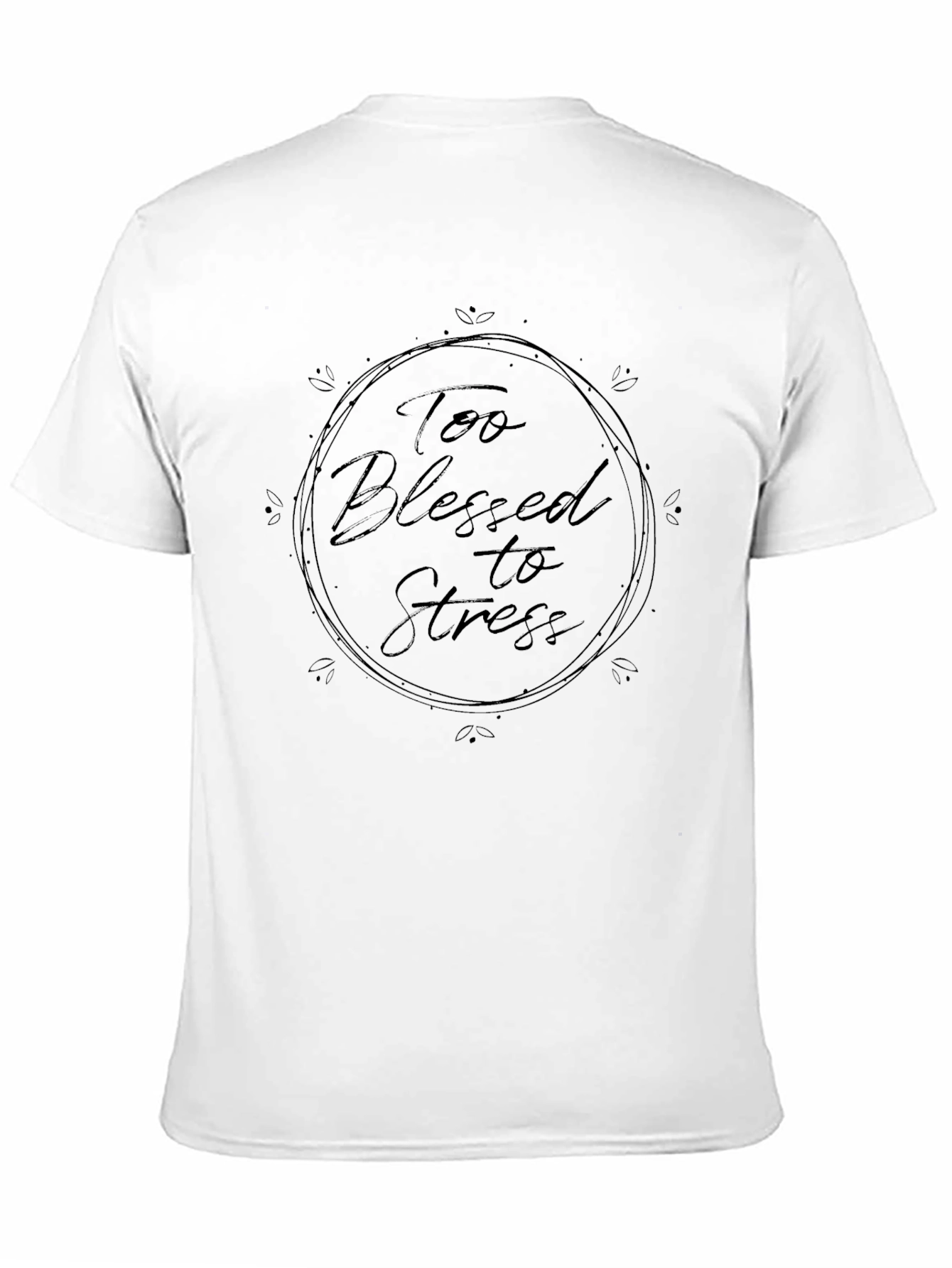 Too Blessed to Stress Black Graphic Tee