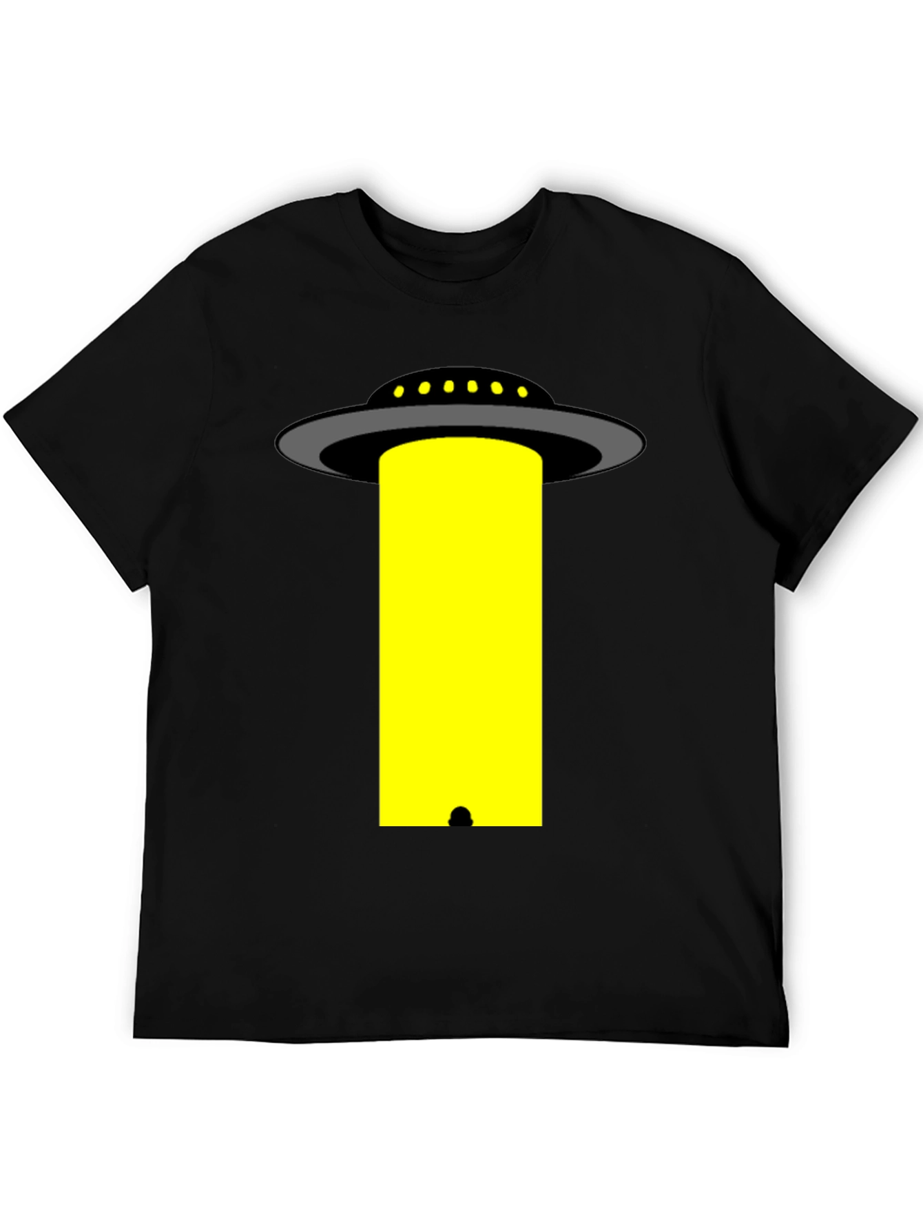 UFO Abduction T-Shirt - Black Cotton Graphic Tee