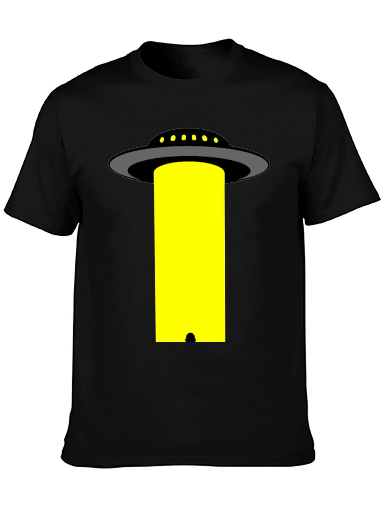 UFO Abduction T-Shirt - Black Cotton Graphic Tee