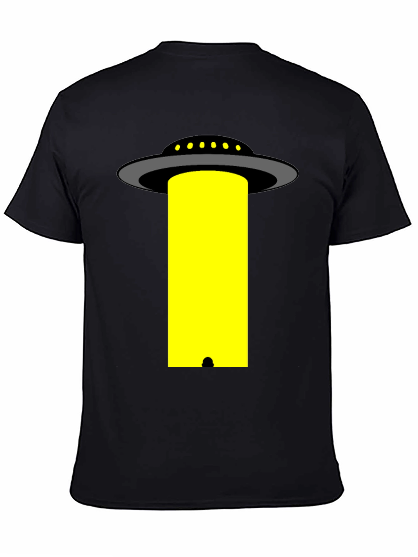 UFO Abduction T-Shirt - Black Cotton Graphic Tee