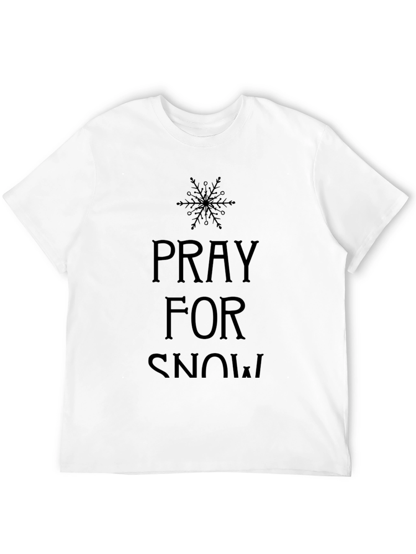 Pray for Snow Black Cotton Tee