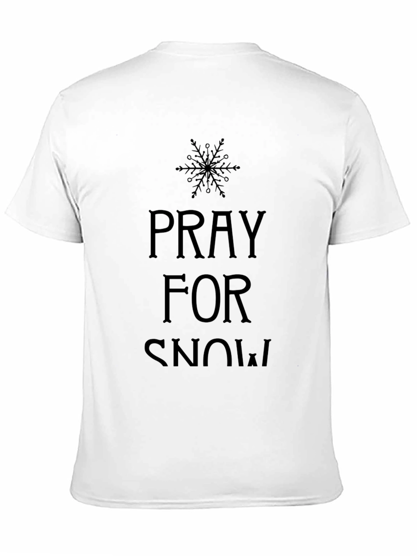 Pray for Snow Black Cotton Tee