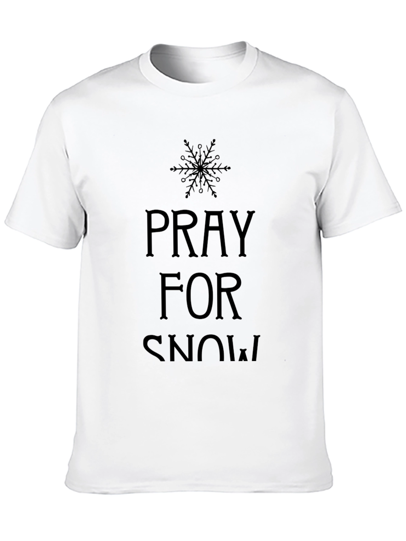Pray for Snow Black Cotton Tee