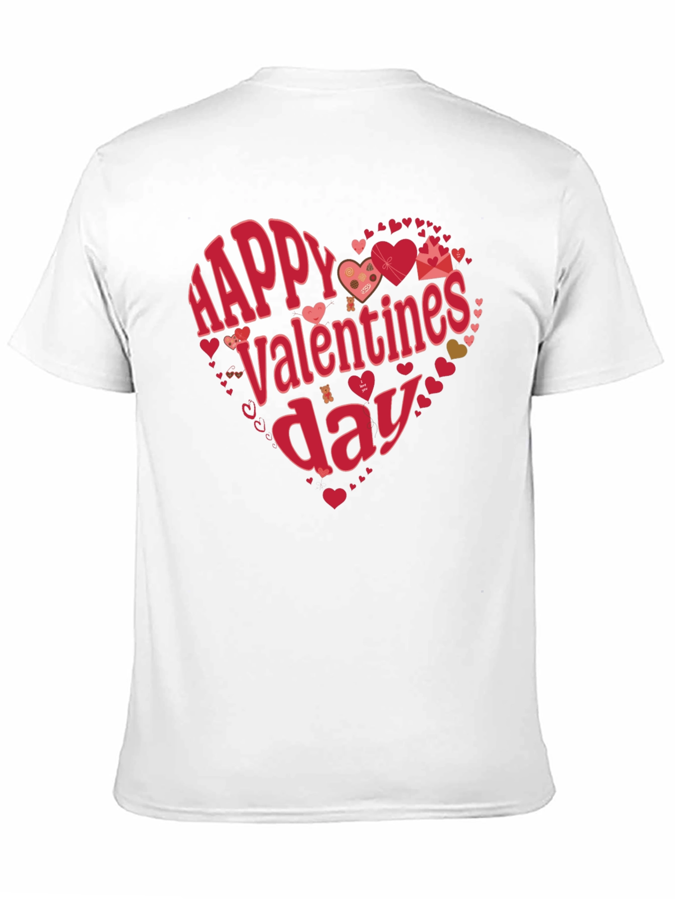 Happy Valentines Day Heart Graphic Tee - Black