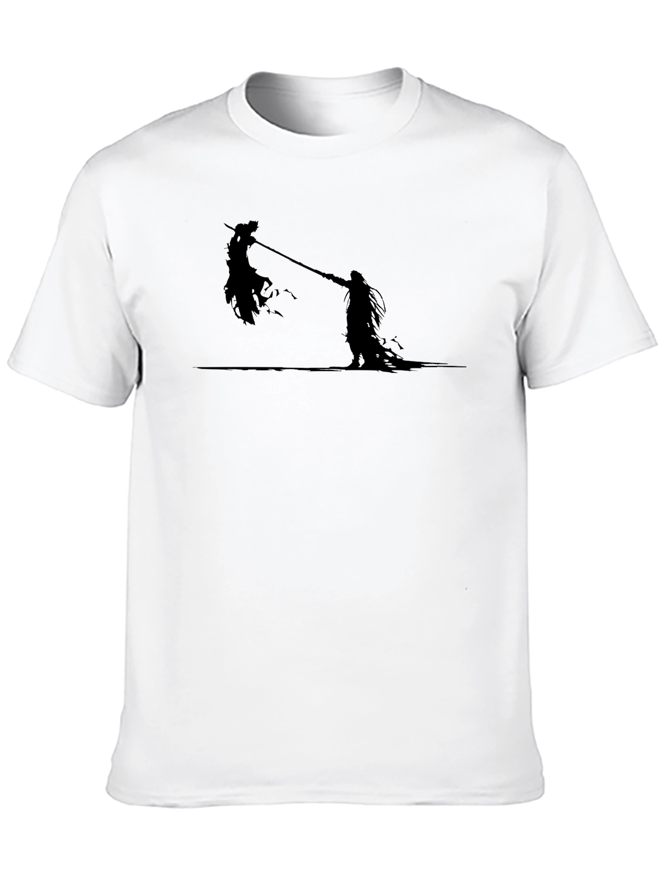 Silhouette Battle Graphic Tee - Black Cotton T-Shirt