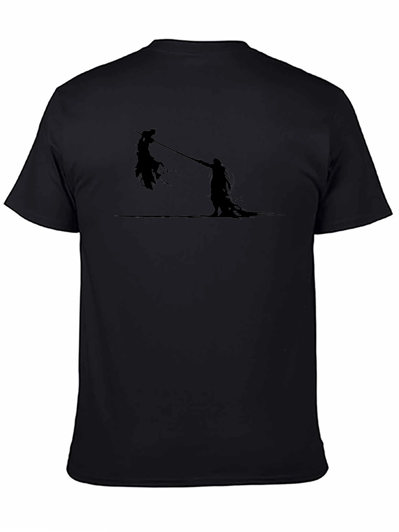 Silhouette Battle Graphic Tee - Black Cotton T-Shirt