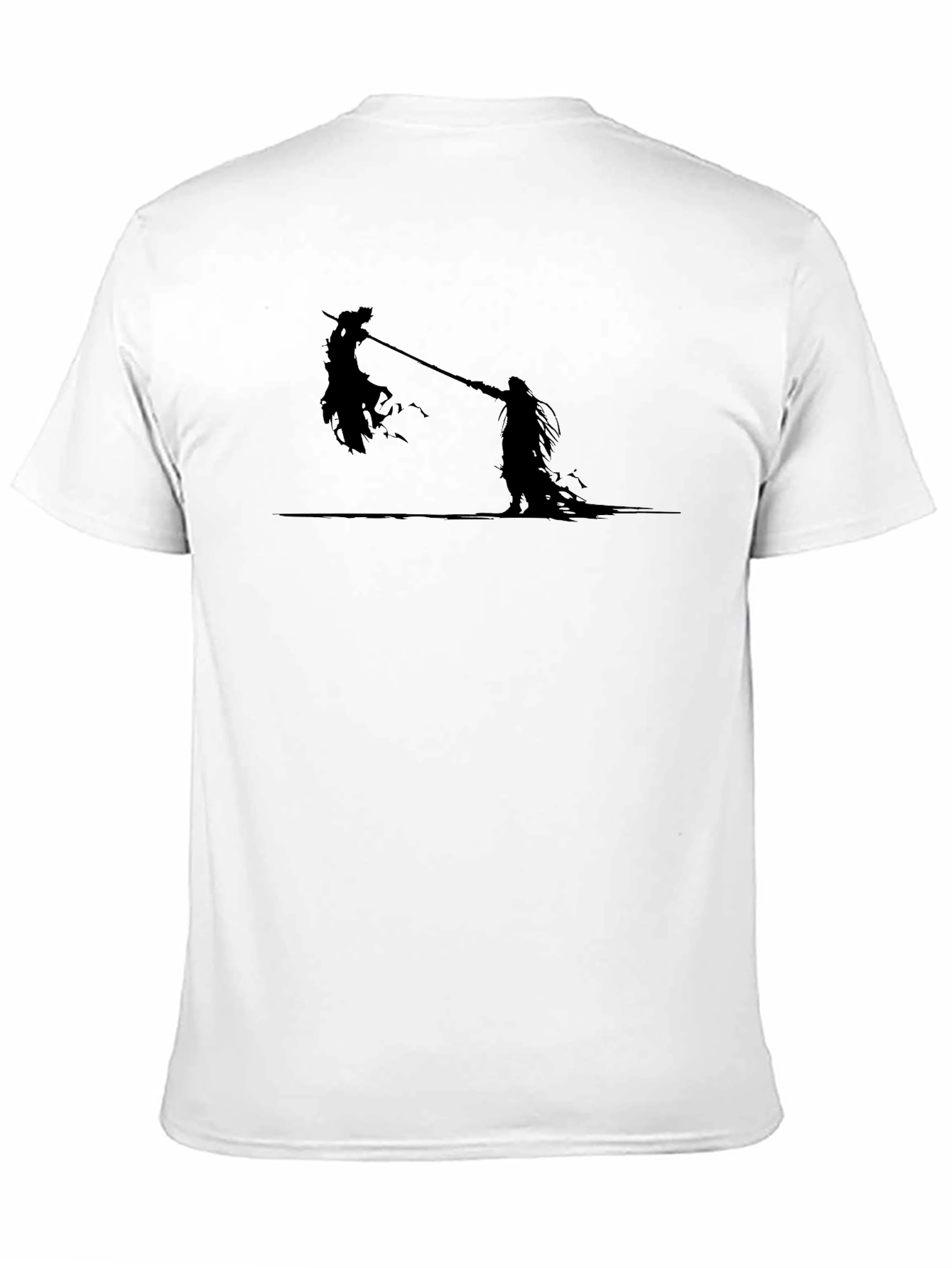 Silhouette Battle Graphic Tee - Black Cotton T-Shirt