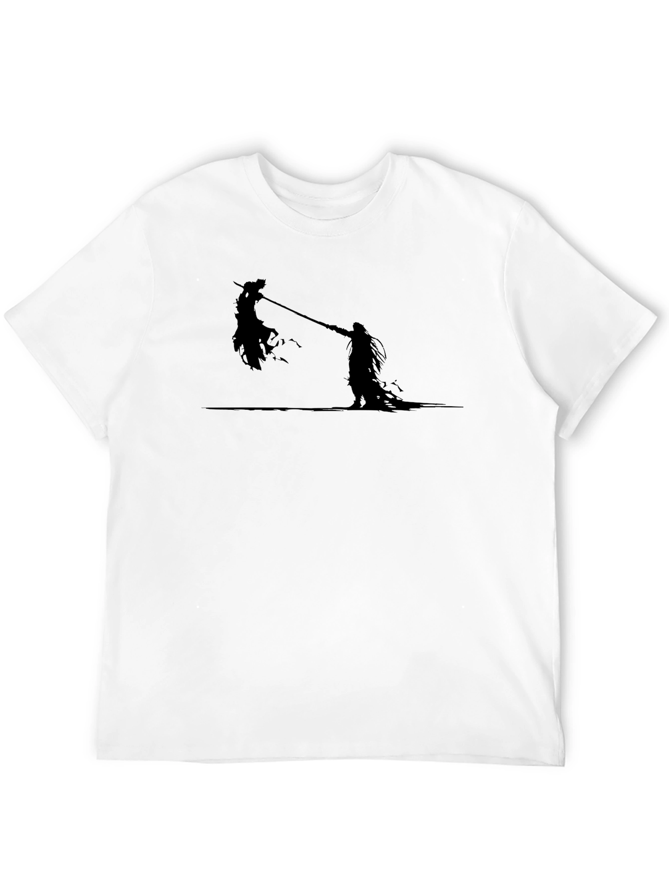 Silhouette Battle Graphic Tee - Black Cotton T-Shirt