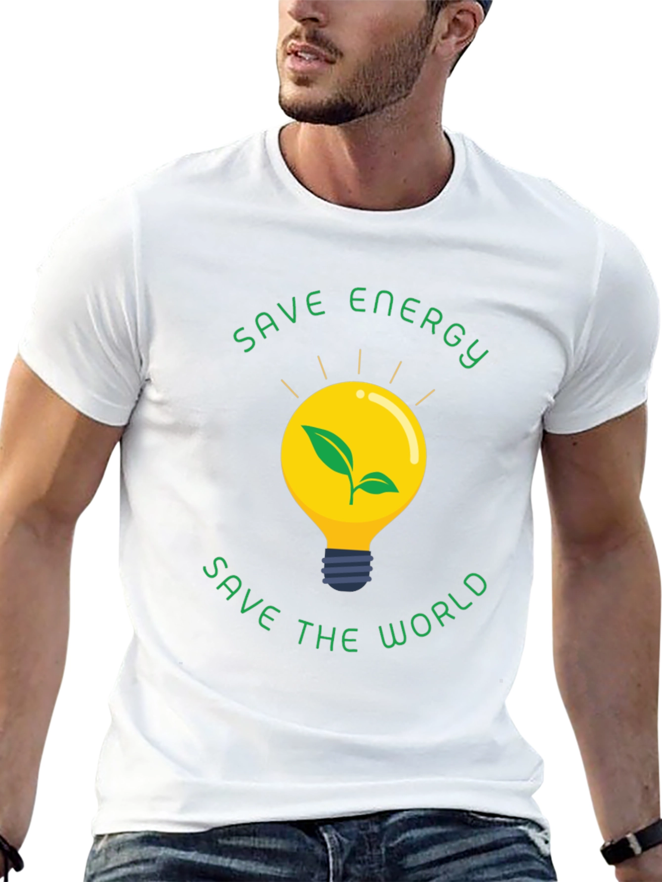 Eco-Friendly Save Energy Save the World Black T-Shirt