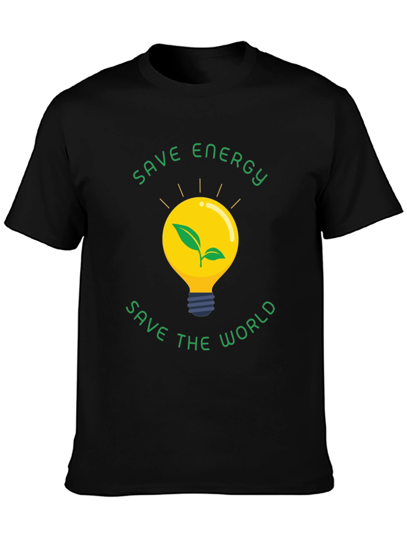 Eco-Friendly Save Energy Save the World Black T-Shirt