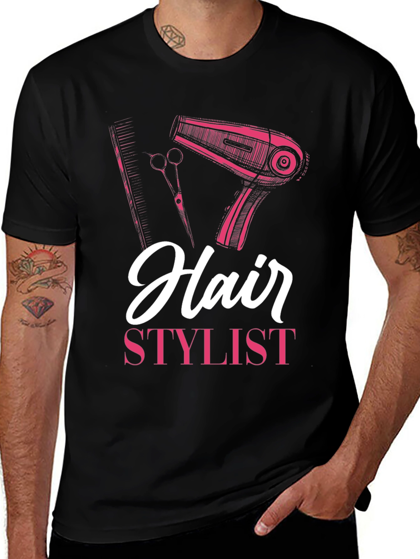 Hair Stylist Graphic T-Shirt - Black