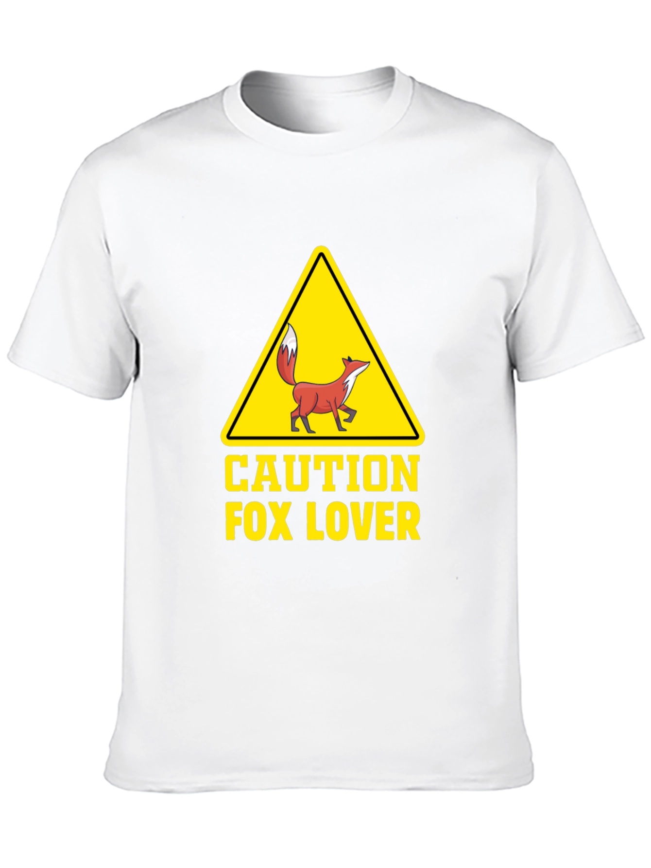 Caution Fox Lover Graphic T-Shirt - Unisex Crew Neck