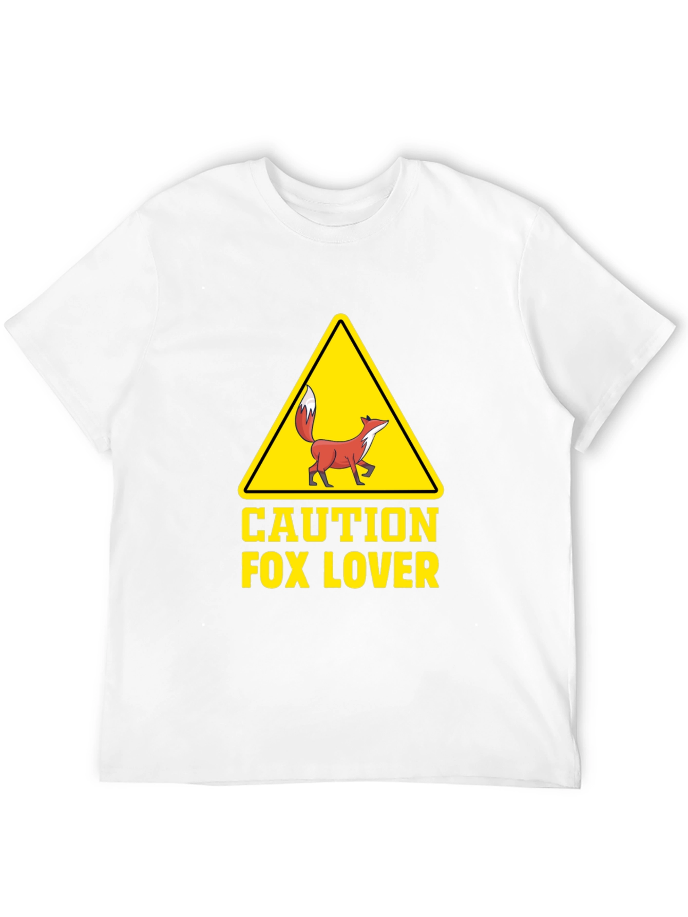 Caution Fox Lover Graphic T-Shirt - Unisex Crew Neck