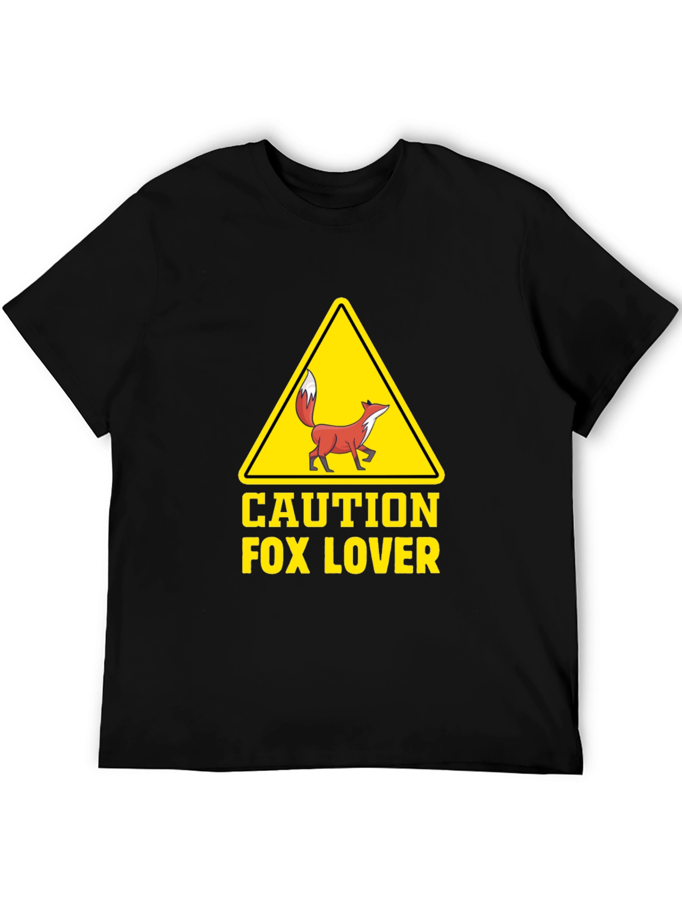Caution Fox Lover Graphic T-Shirt - Unisex Crew Neck