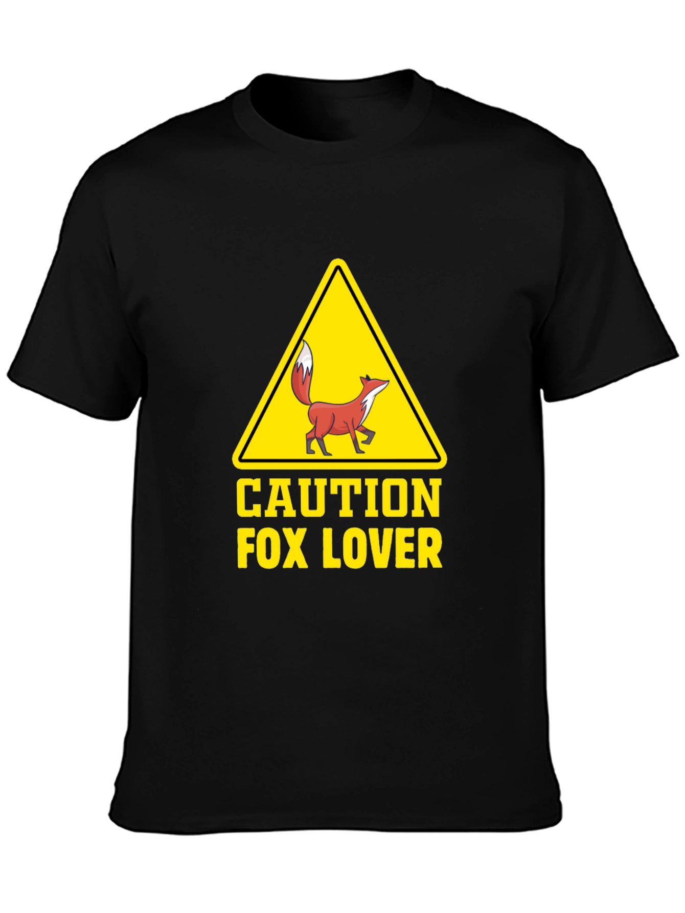 Caution Fox Lover Graphic T-Shirt - Unisex Crew Neck