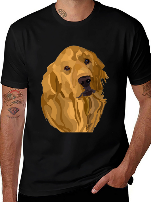 Golden Retriever Dog Graphic Tee - Unisex Black T-Shirt