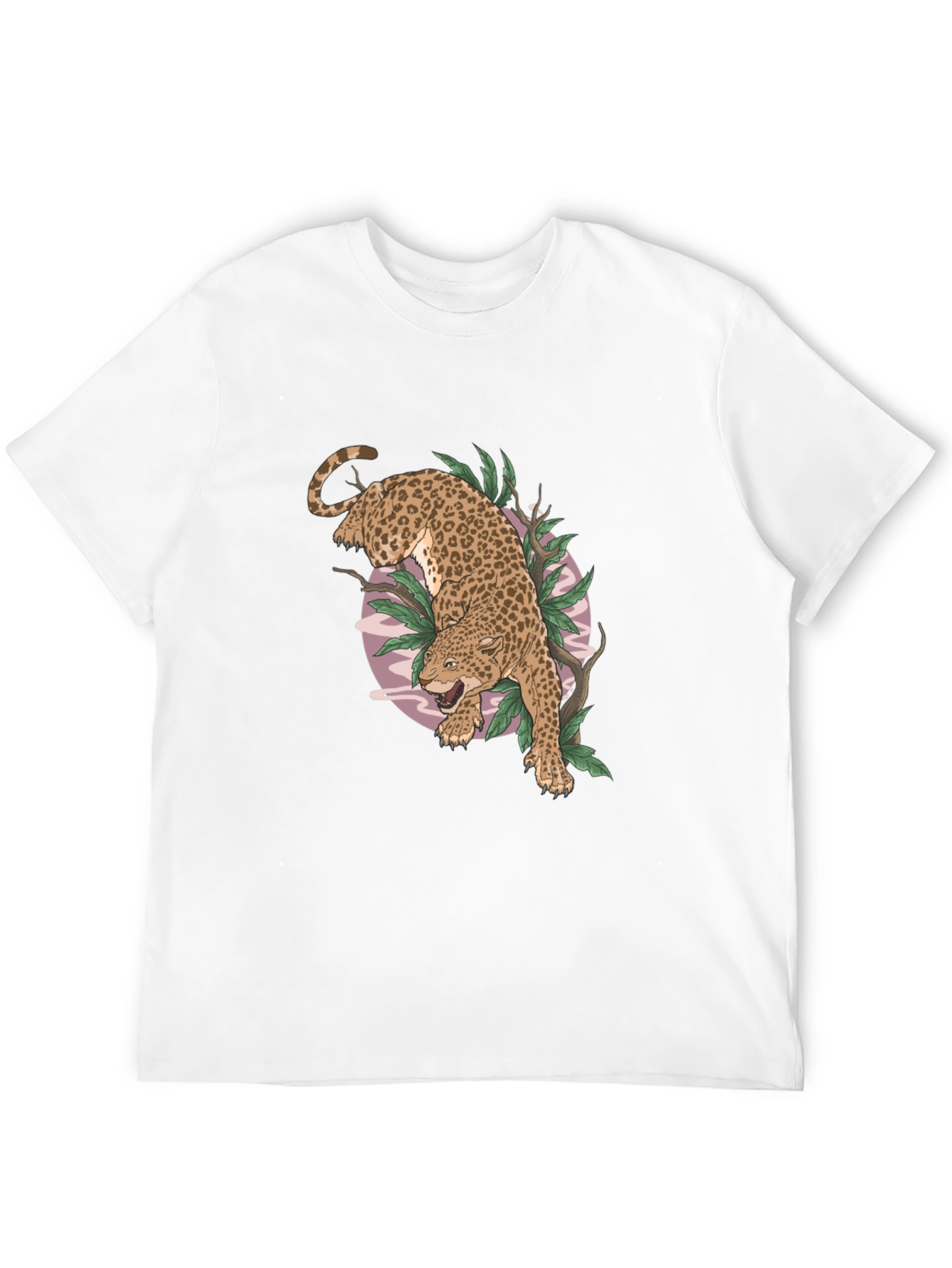 Leopard Graphic Print Black T-Shirt