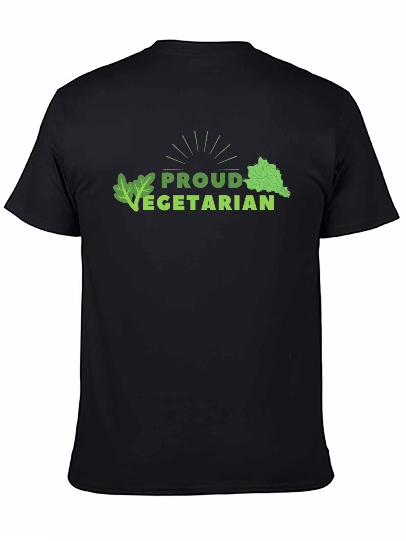 Proud Vegetarian Graphic Tee - Black