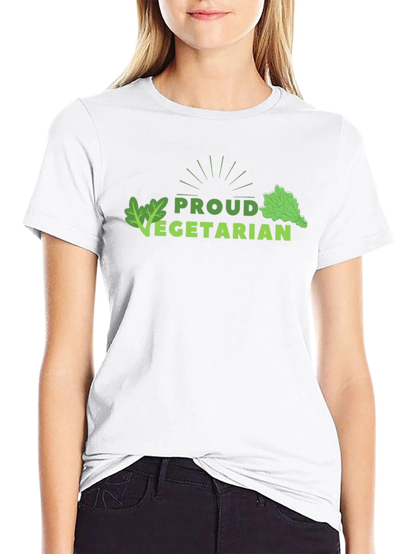 Proud Vegetarian Graphic Tee - Black