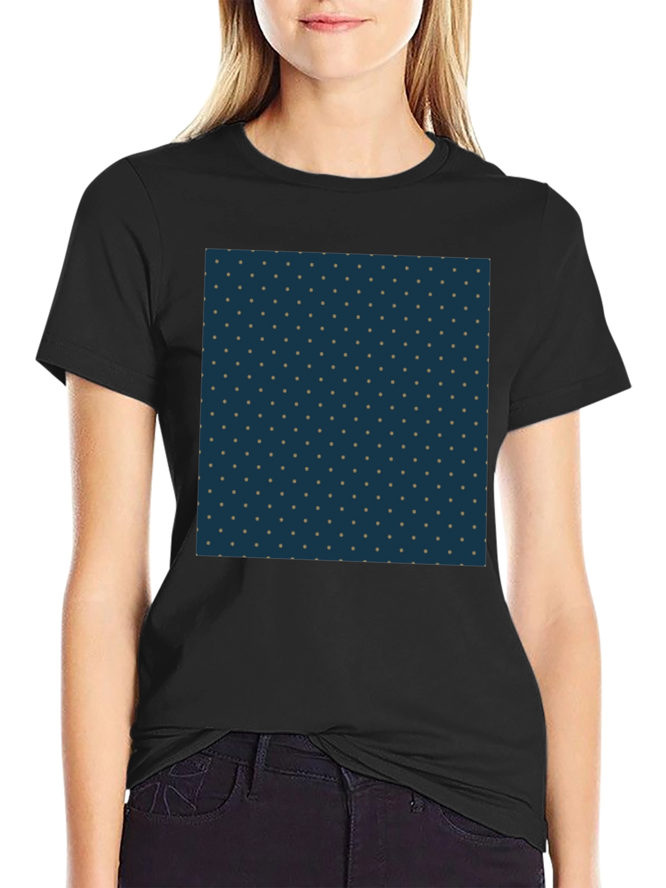 Navy Polka Dot Tee - Classic Casual Style