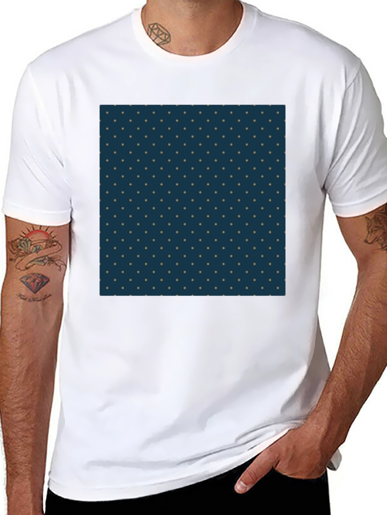 Navy Polka Dot Tee - Classic Casual Style