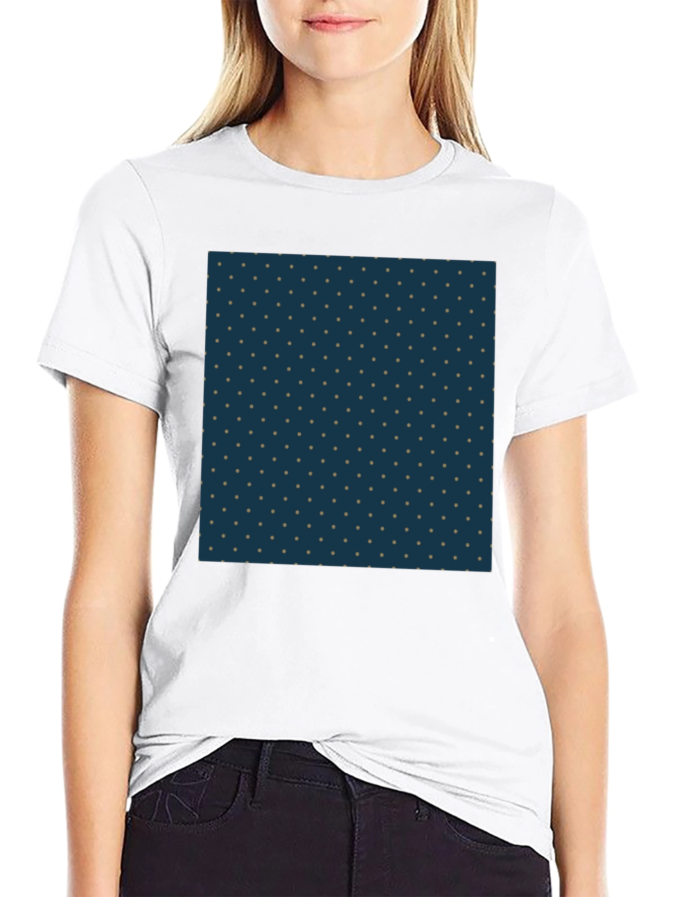 Navy Polka Dot Tee - Classic Casual Style