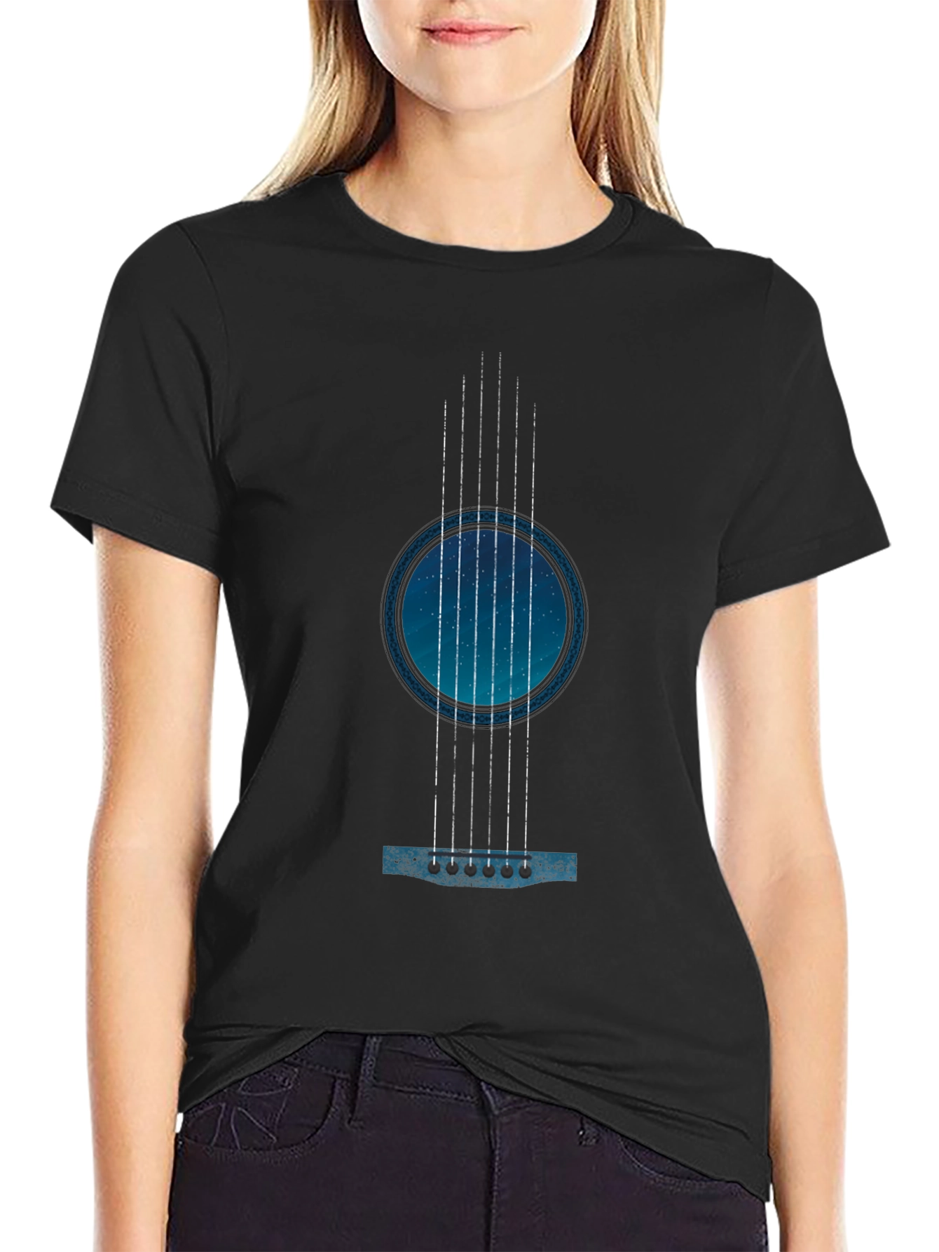 Guitar Galaxy Black T-Shirt