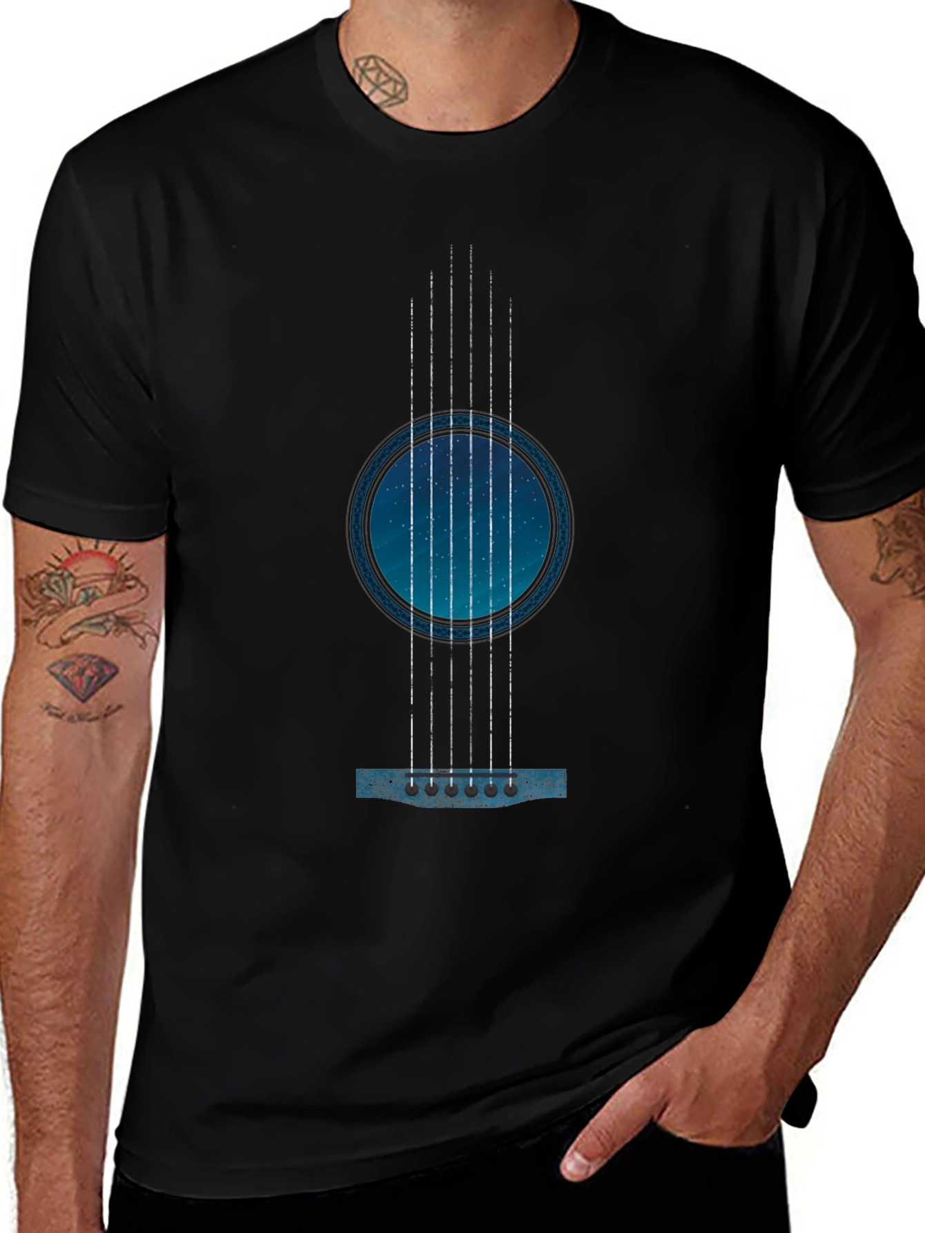 Guitar Galaxy Black T-Shirt