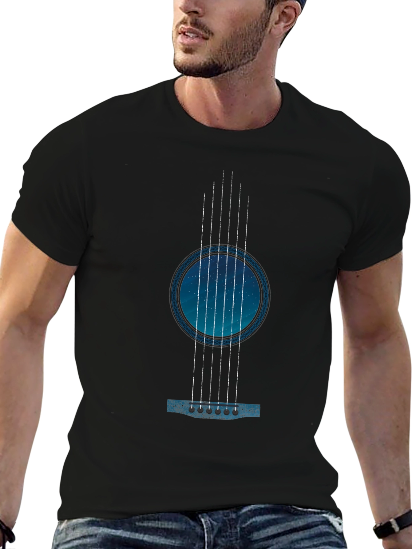 Guitar Galaxy Black T-Shirt