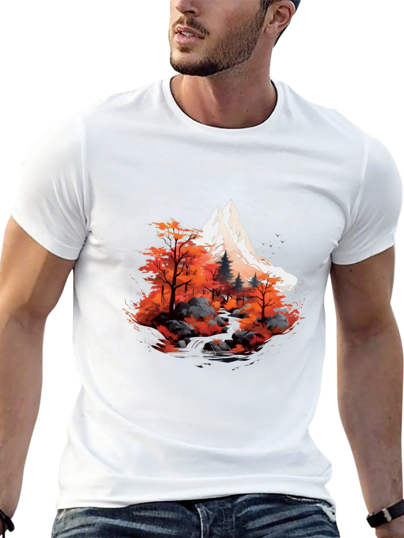 Mountain & Forest Graphic Tee - Black