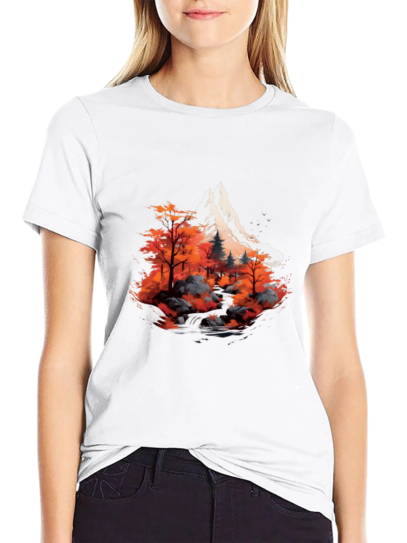 Mountain & Forest Graphic Tee - Black