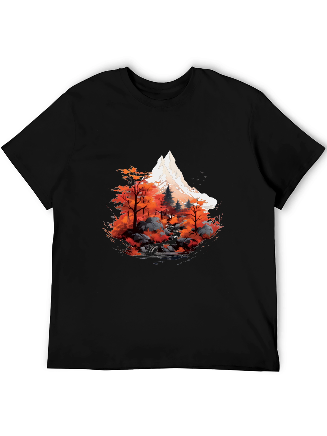 Mountain & Forest Graphic Tee - Black