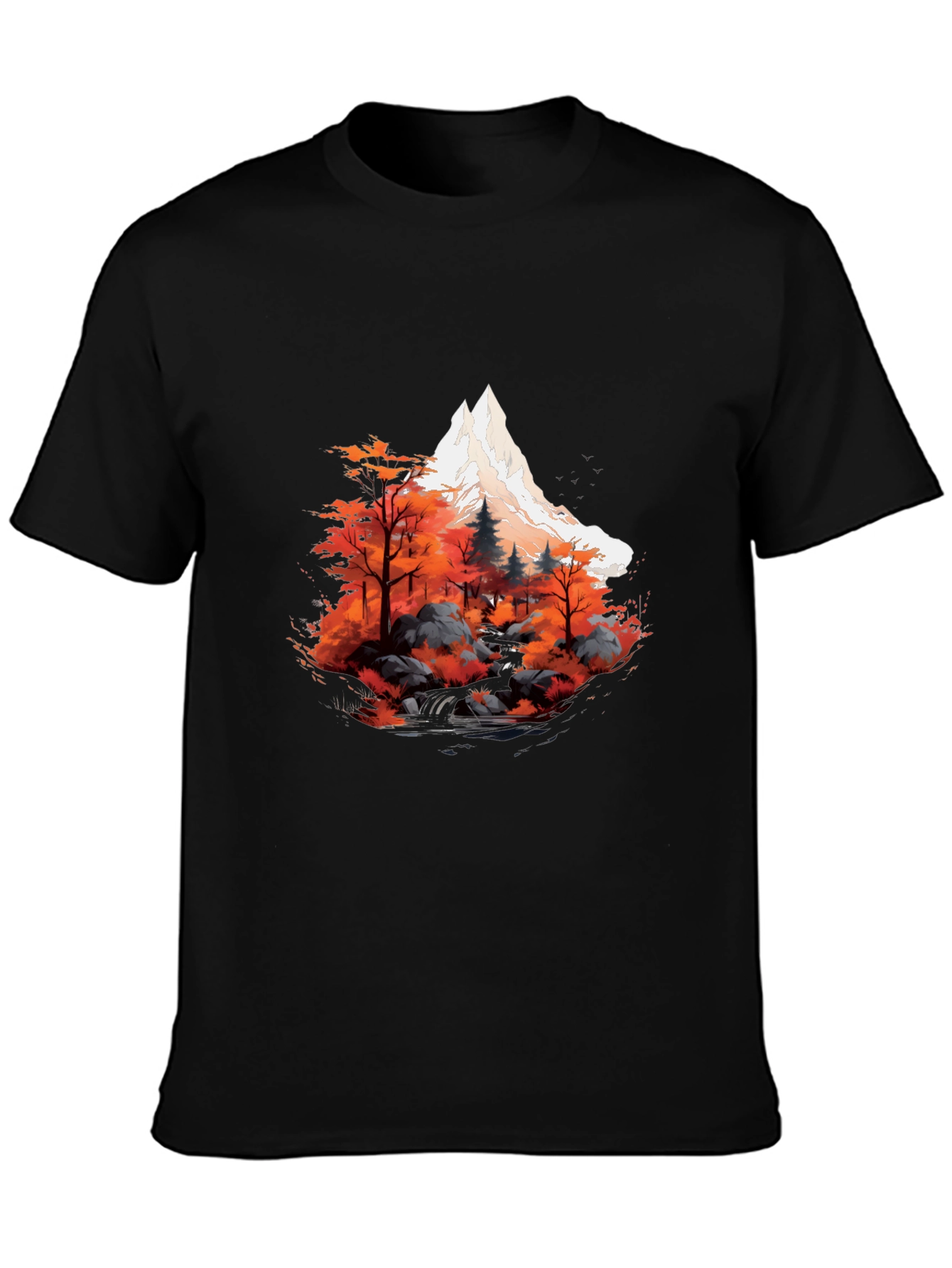 Mountain & Forest Graphic Tee - Black