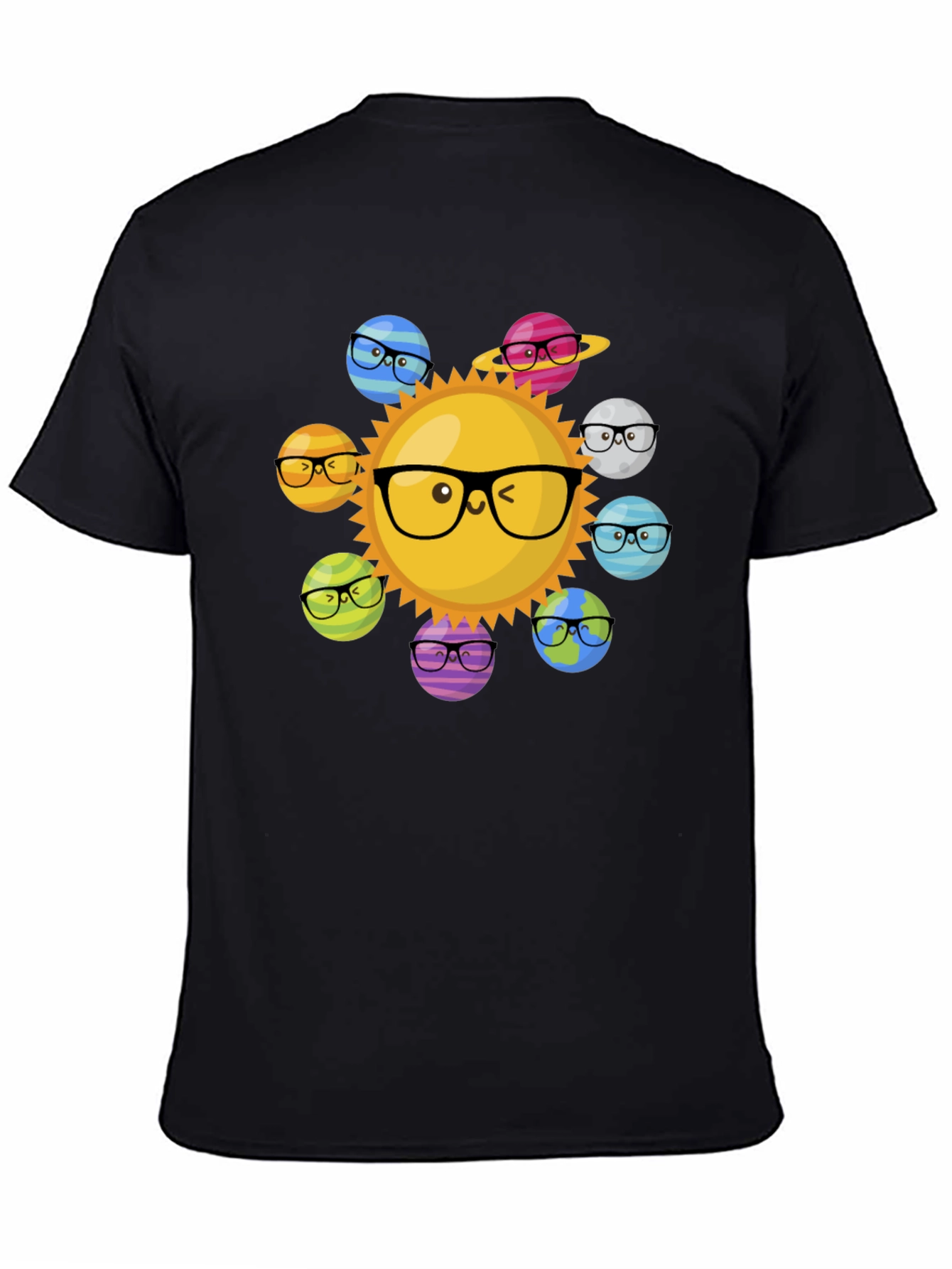 Sun & Planet Glasses T-Shirt - Solar System Fun