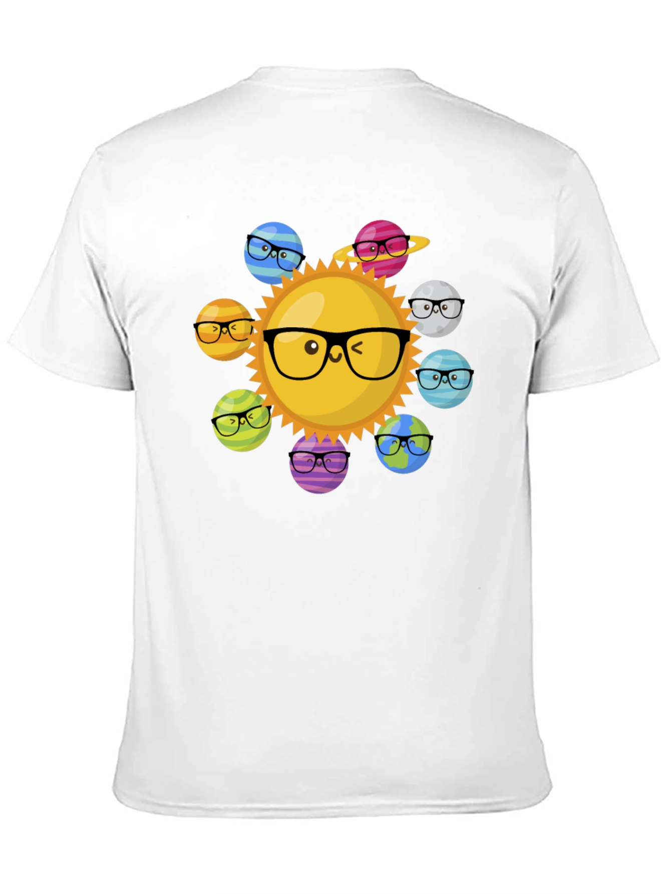 Sun & Planet Glasses T-Shirt - Solar System Fun