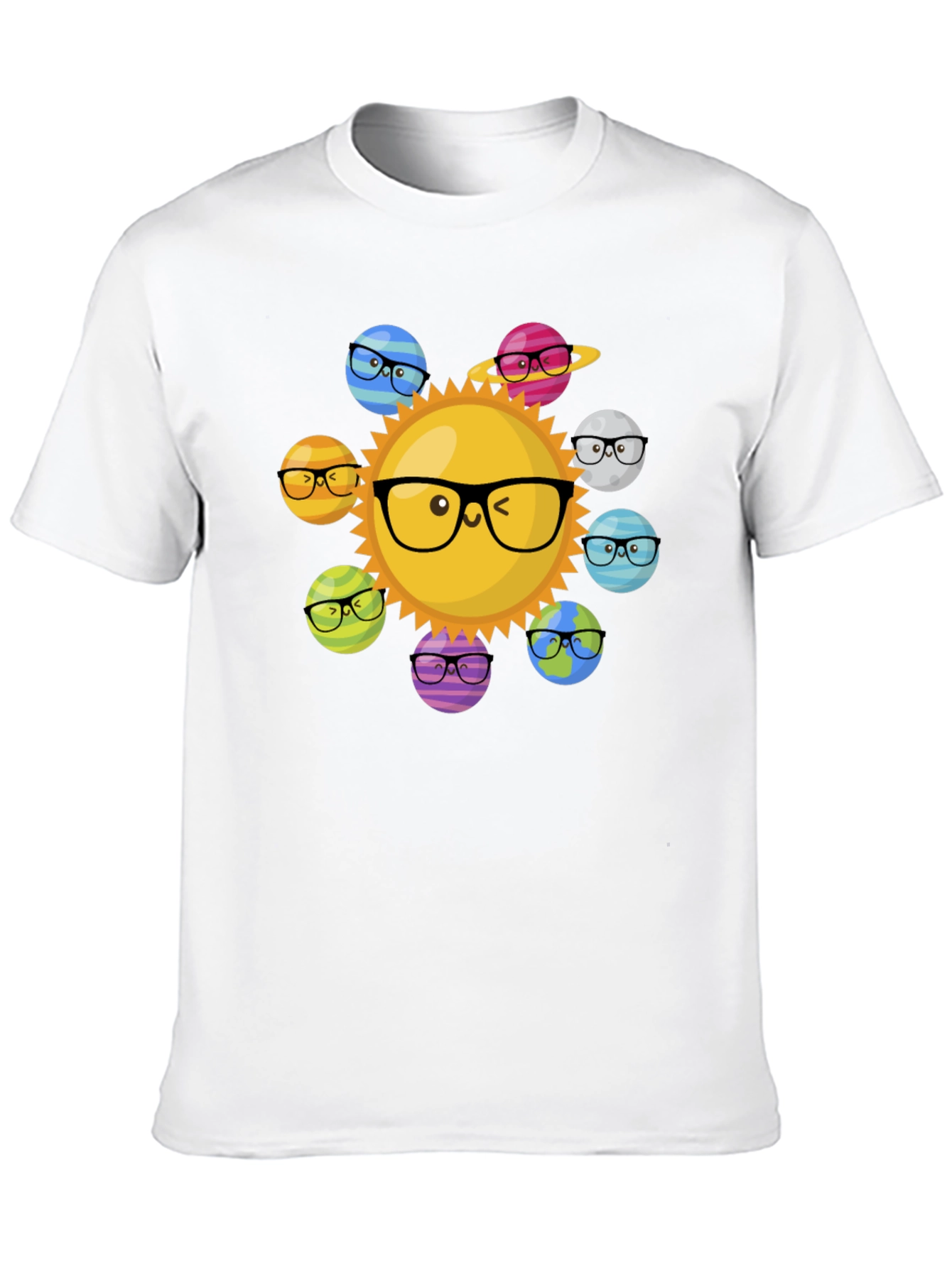 Sun & Planet Glasses T-Shirt - Solar System Fun