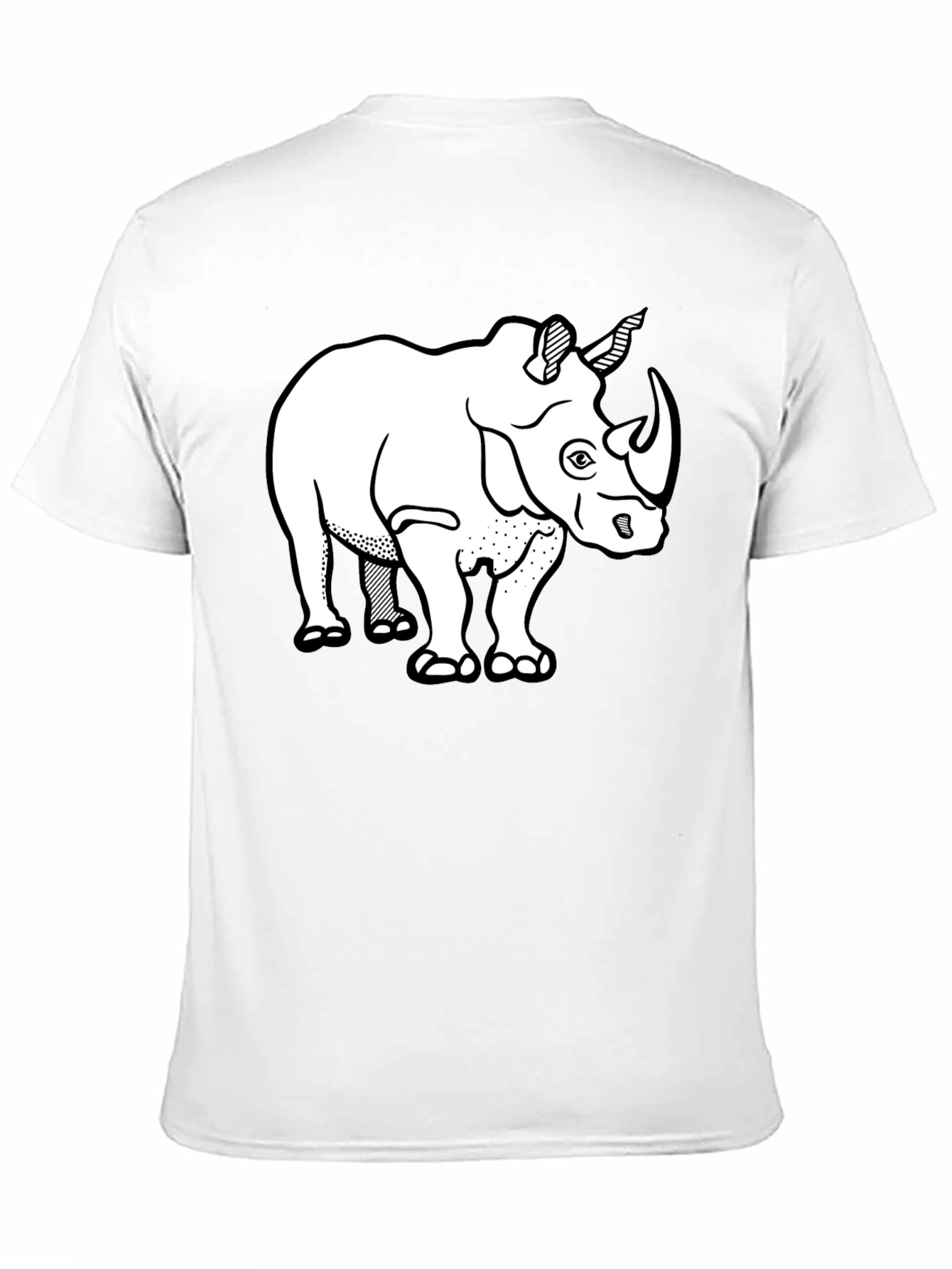 Rhino Graphic Tee - Black Cotton T-Shirt