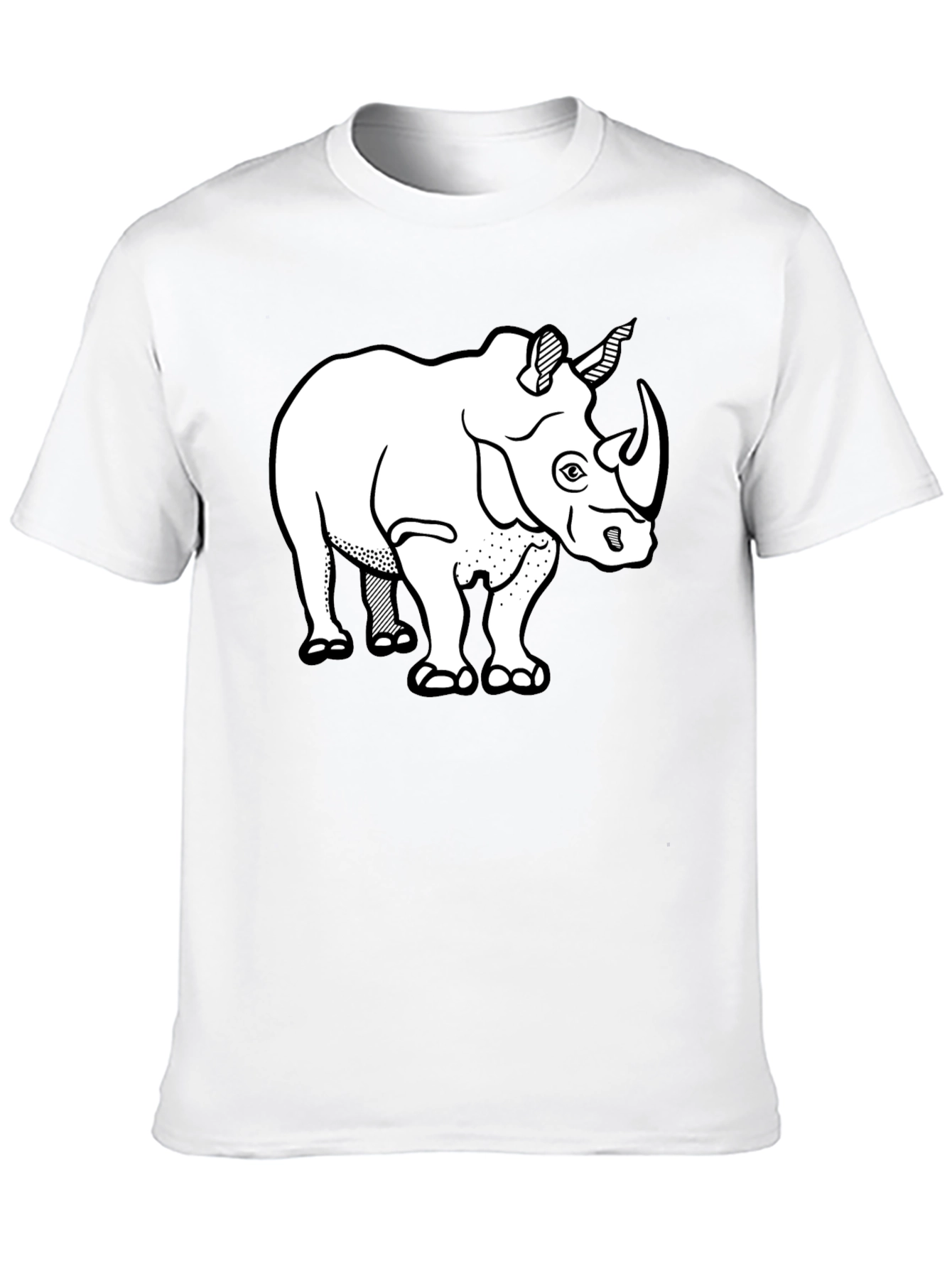 Rhino Graphic Tee - Black Cotton T-Shirt