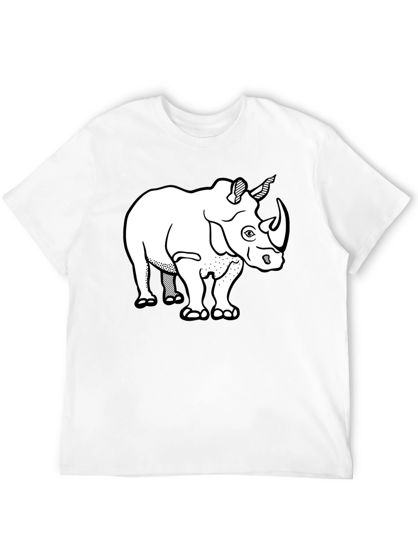 Rhino Graphic Tee - Black Cotton T-Shirt