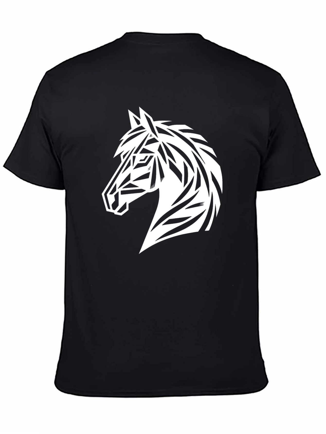 Geometric Horse Graphic Tee - Black