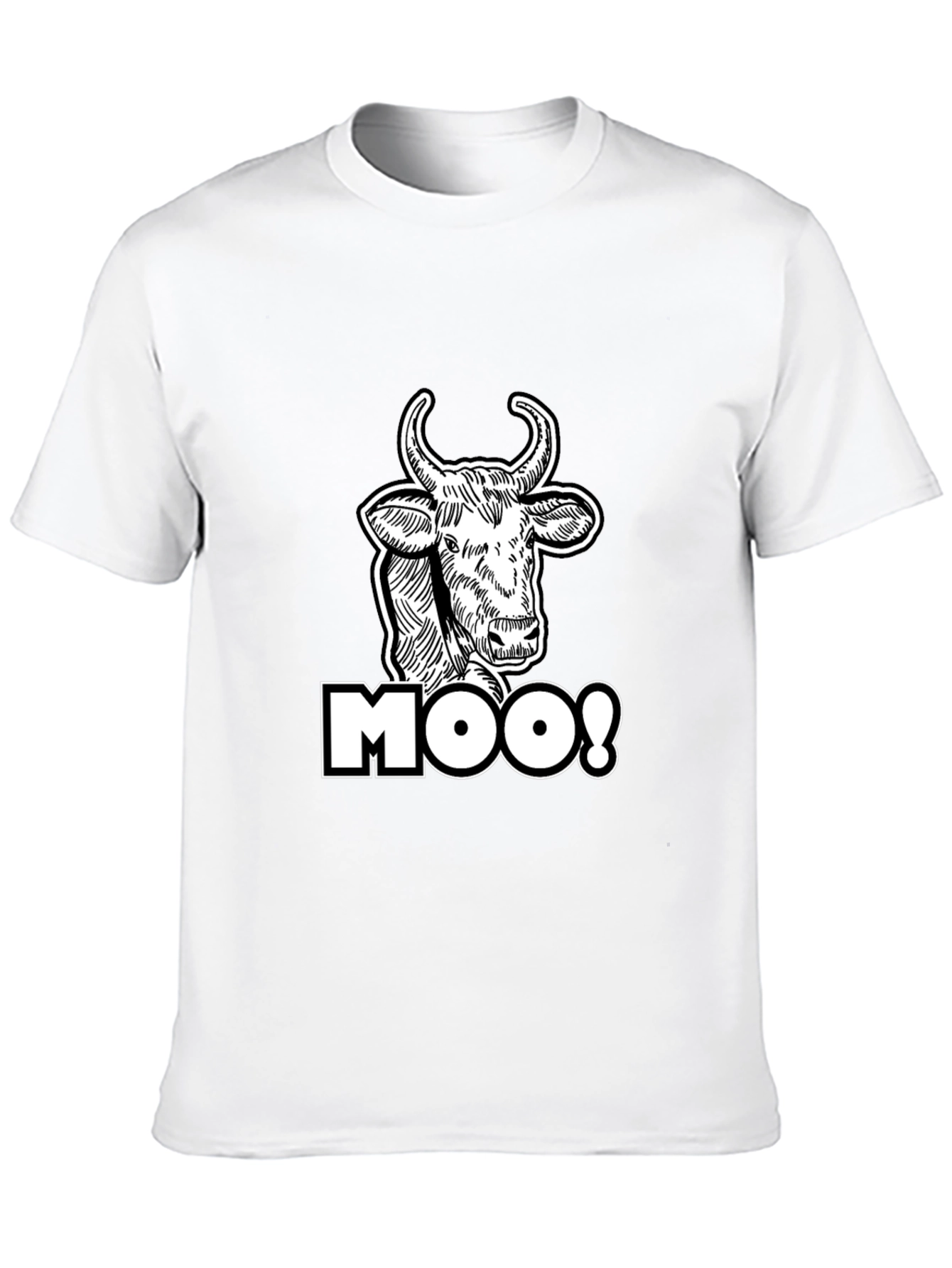 Moo! Cow Graphic Print Black T-Shirt