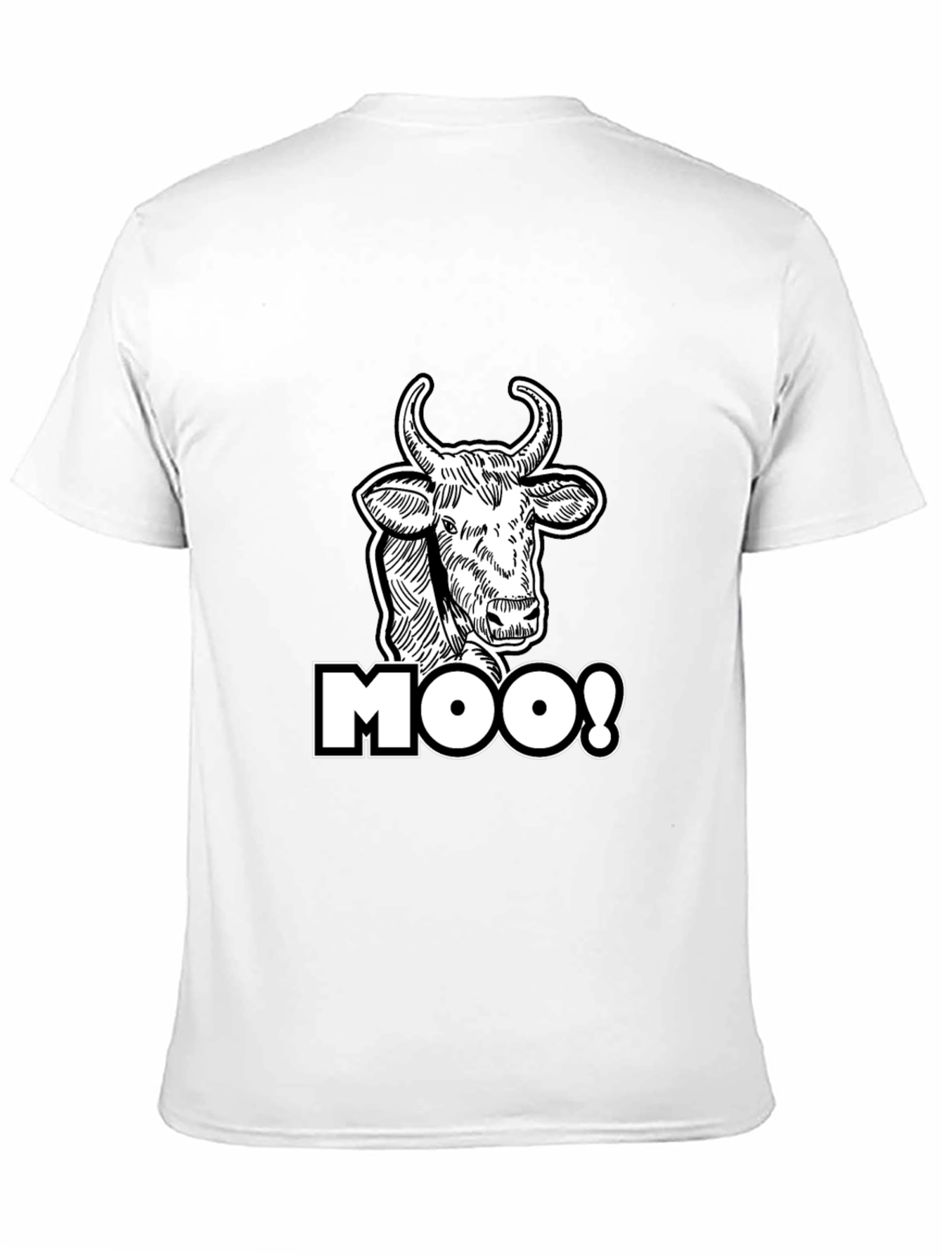 Moo! Cow Graphic Print Black T-Shirt