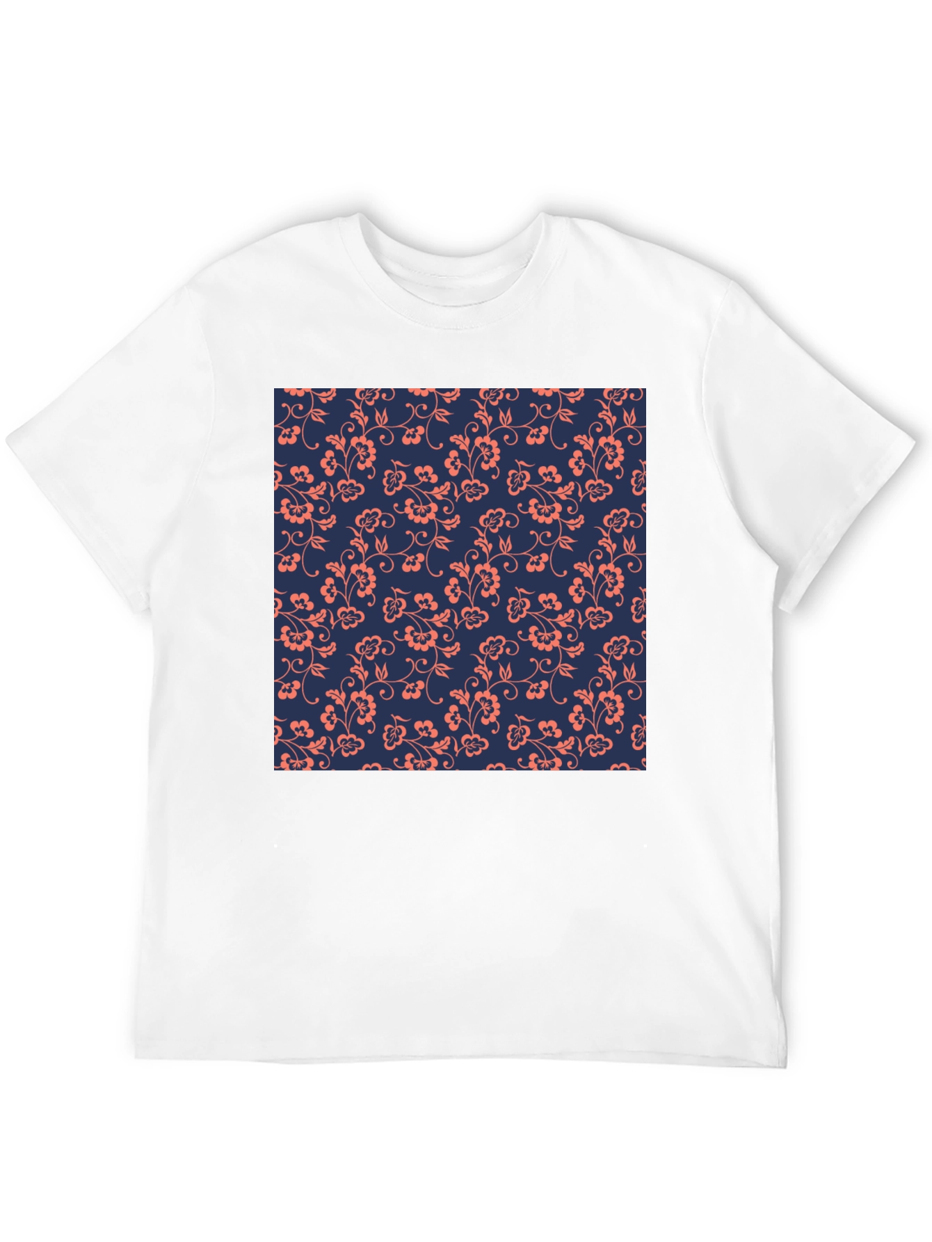 Floral Pattern Black T-Shirt