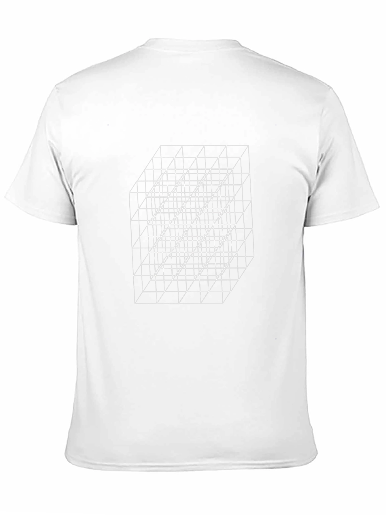 Geometric Cube Grid Graphic Tee - Black