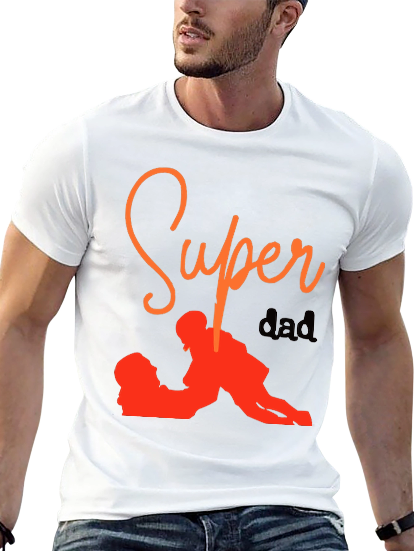 Super Dad Graphic Tee - Black Cotton T-Shirt