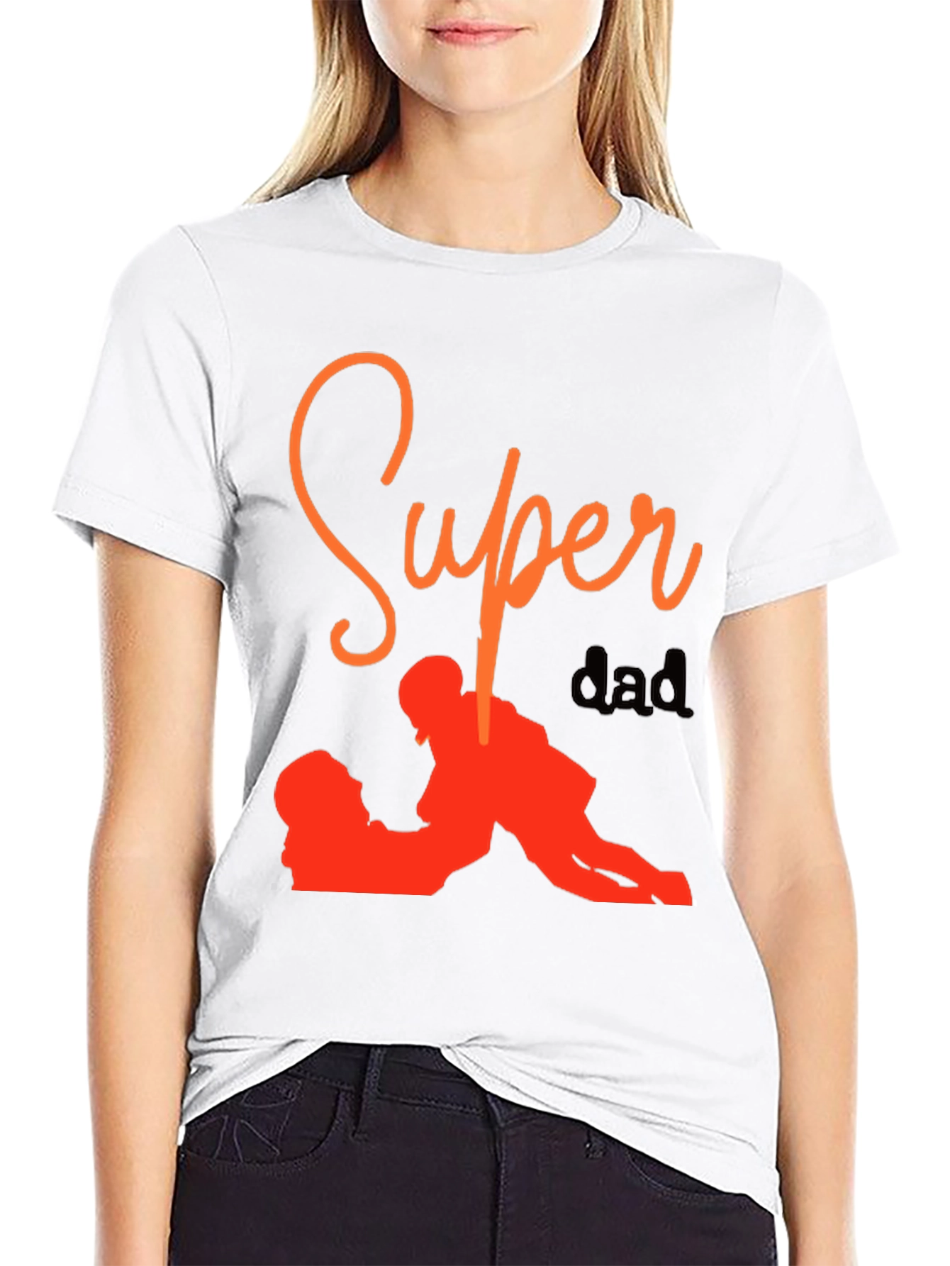 Super Dad Graphic Tee - Black Cotton T-Shirt
