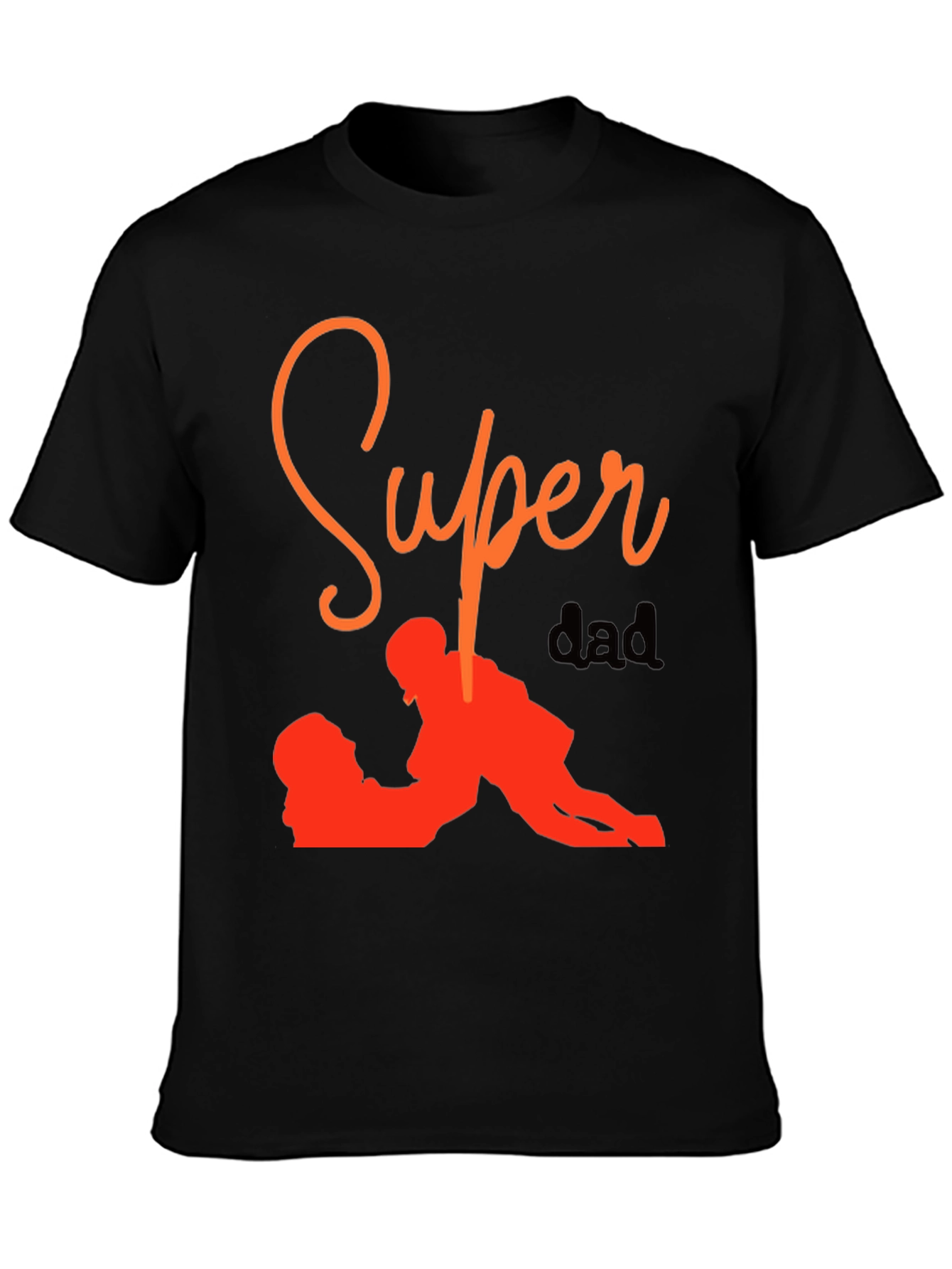Super Dad Graphic Tee - Black Cotton T-Shirt