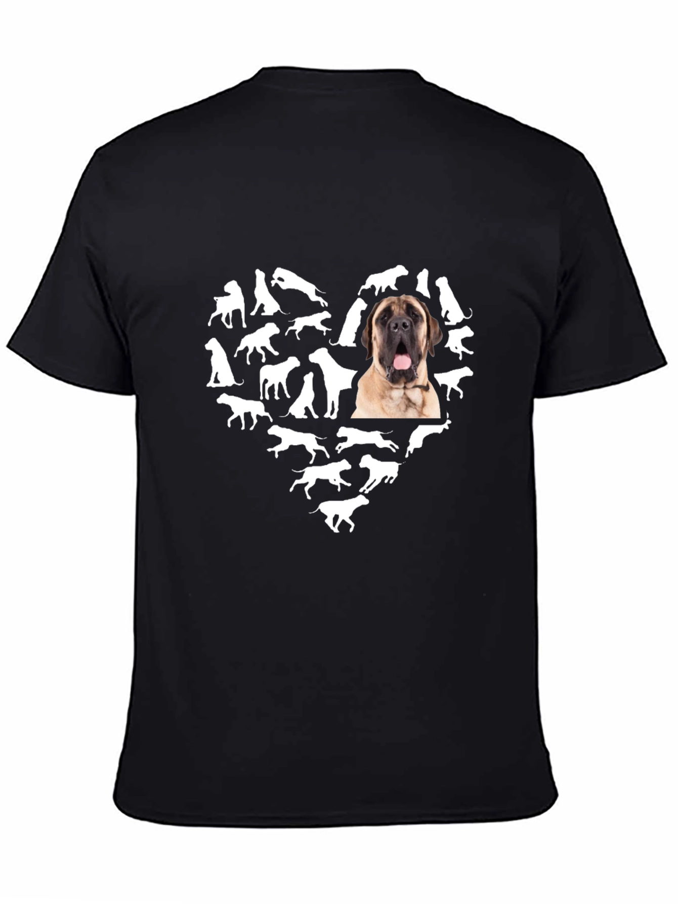 Dog Heart T-Shirt - Mens Black Graphic Tee