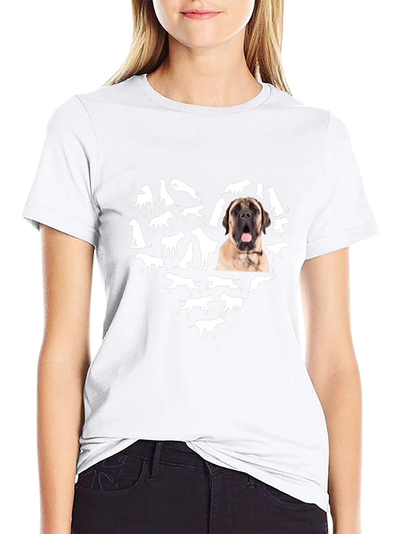 Dog Heart T-Shirt - Mens Black Graphic Tee